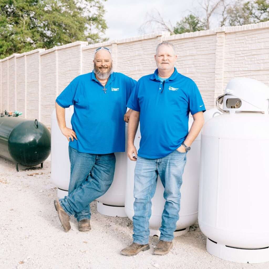Propane Plus team members outside the company office