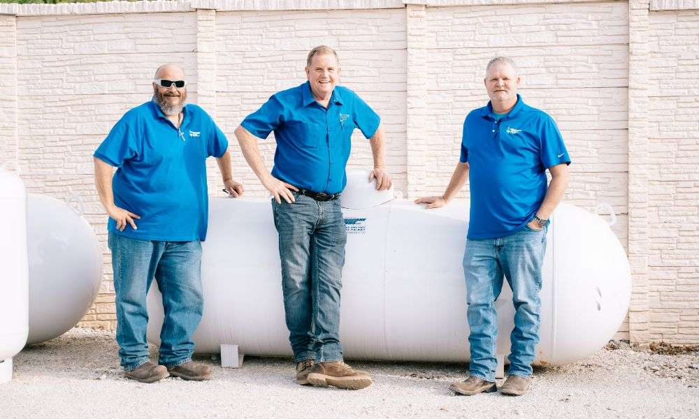 Propane Plus team members outside the company office in Central Texas